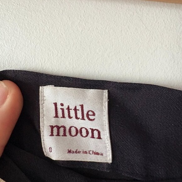 Aritzia Little Moon Ruffle Floral Sateen Midi Skirt Black Size 0 - Picture 4 of 5